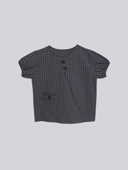 asymmetry check blouse