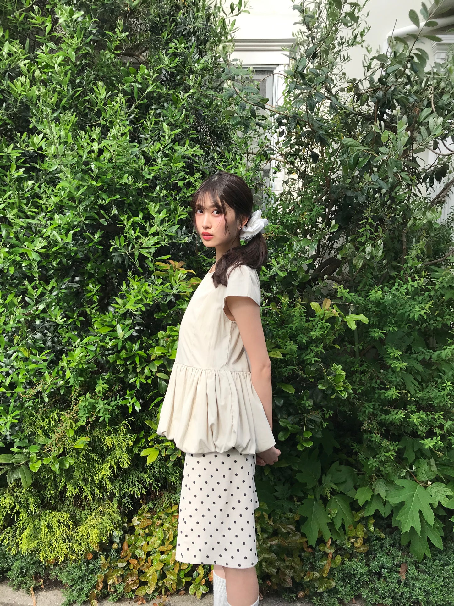 polka dot  midi skirt