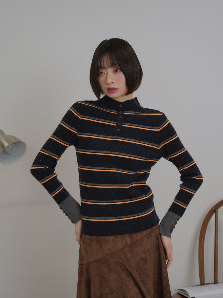 border rib knit  top