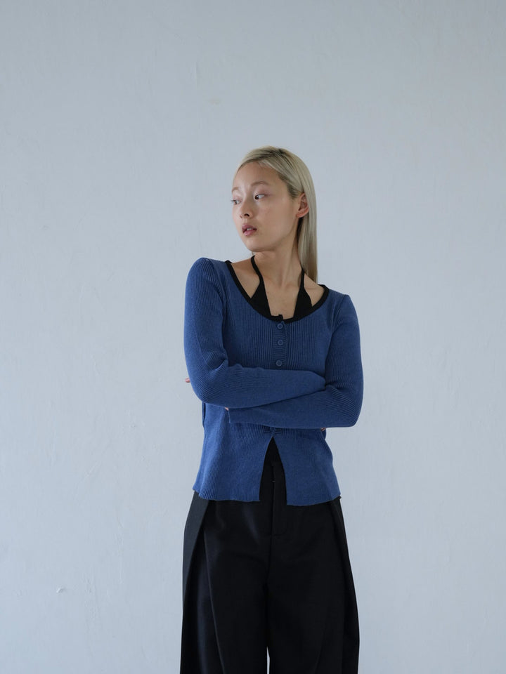 【 10月上旬発送予定 】layered rib knit top
