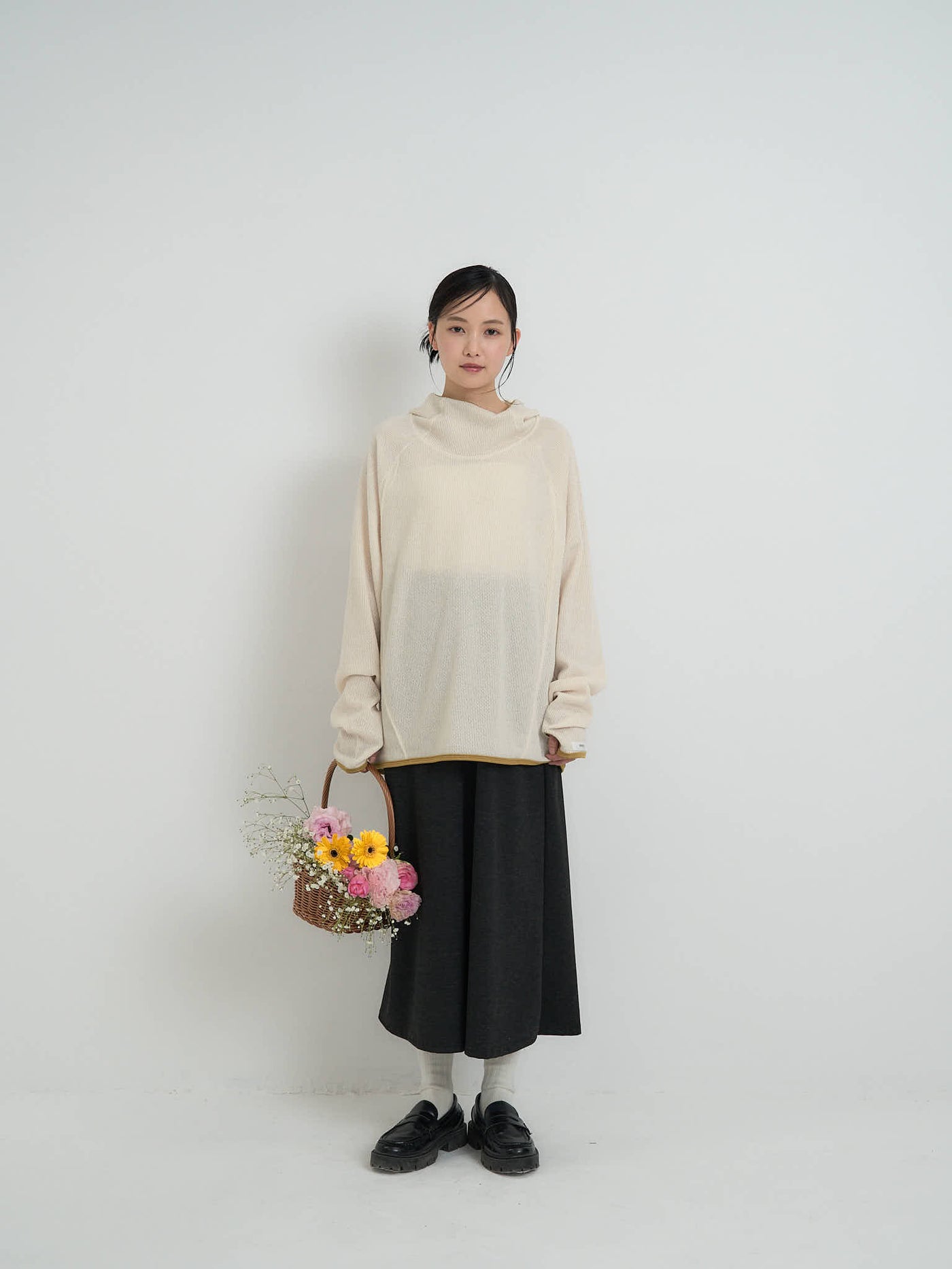 リブ ロングTシャツ 大人カジュアル レディース Uenui