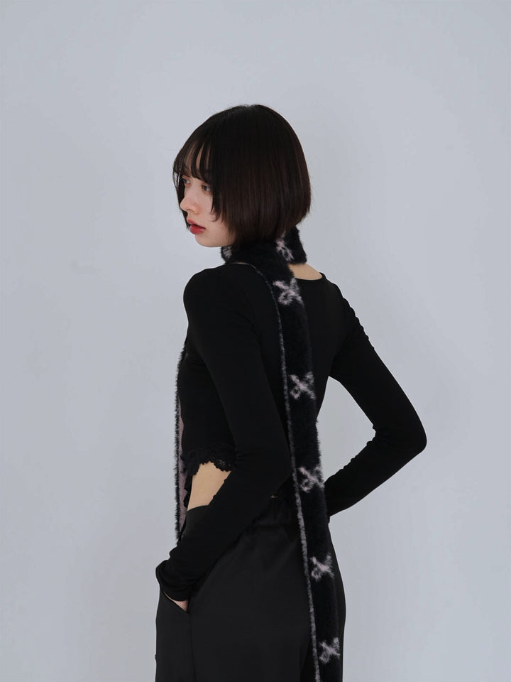 ribbon fur scarf