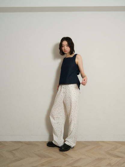 square neck denim top