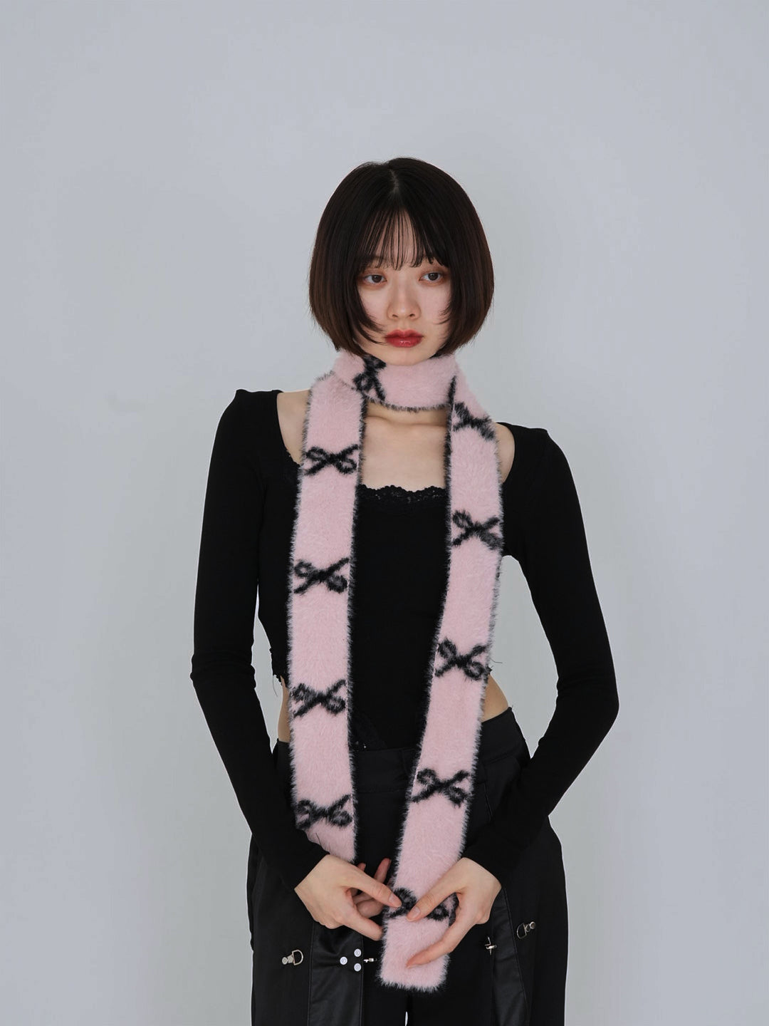 ribbon fur scarf