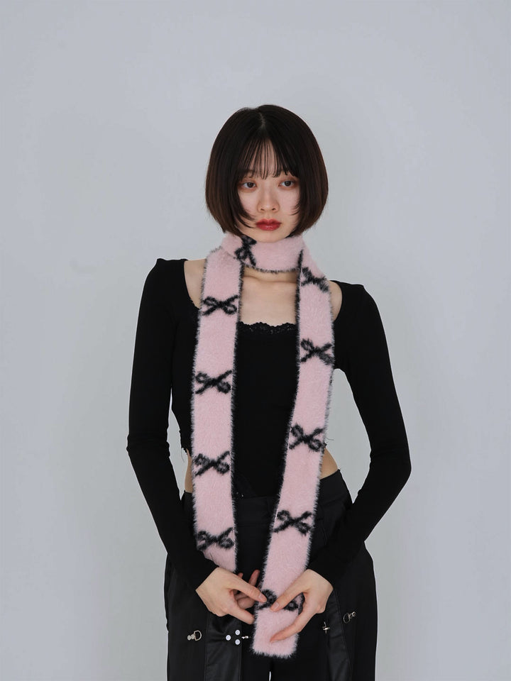 ribbon fur scarf
