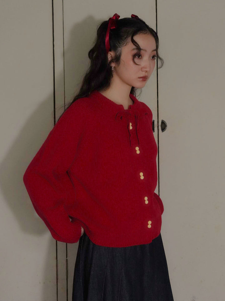 ribbon tie knit cardigan 【 11/6 19:00 発売予定 】