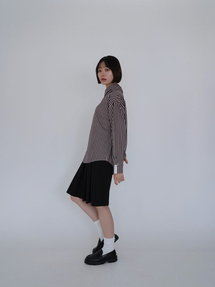 【8月26日発送予定】asymmetric stripe shirt