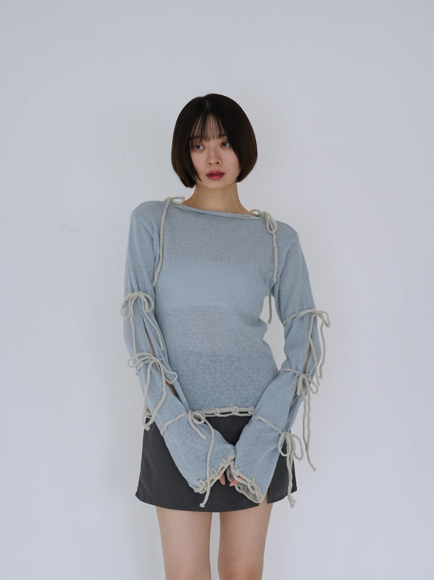 ribbon detail knit top