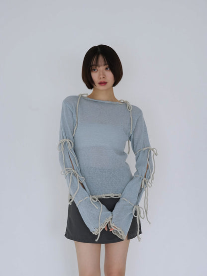 ribbon detail knit top