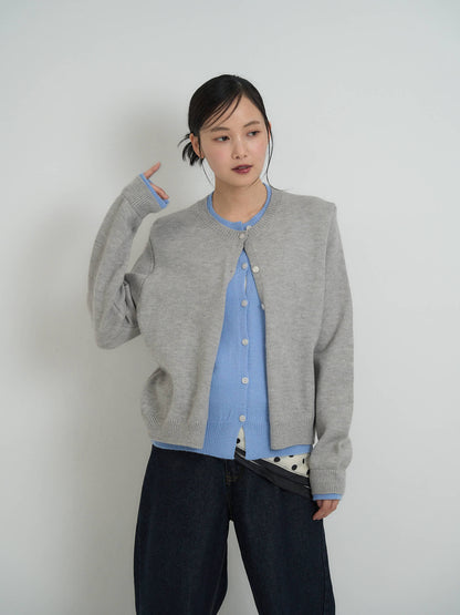 layered knit cardigan