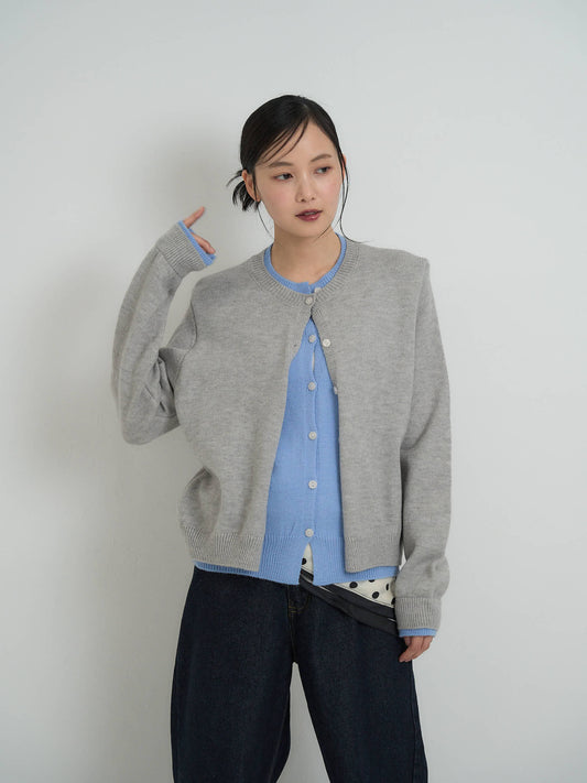 layered knit cardigan