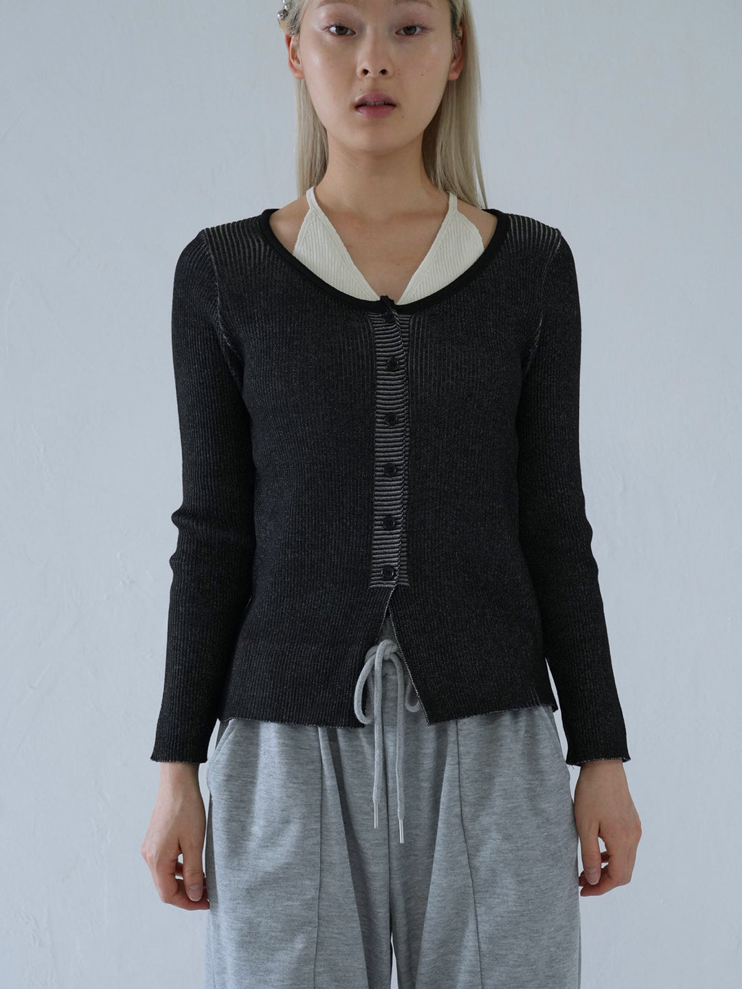 【 10月上旬発送予定 】layered rib knit top