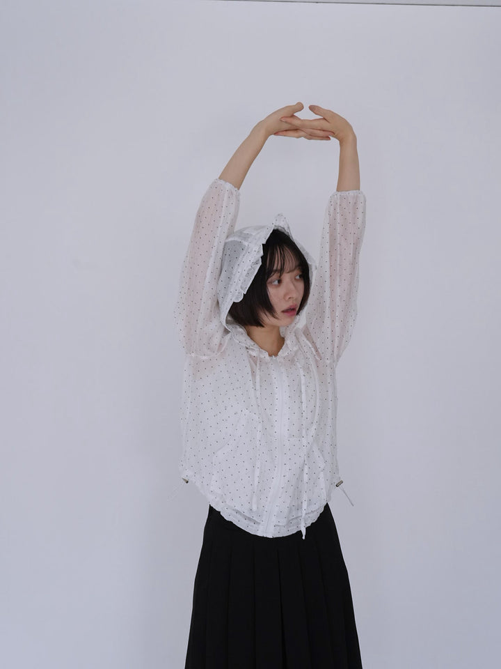【8月26日発送予定】frill sheer hoodie