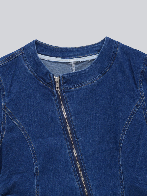 zip denim top