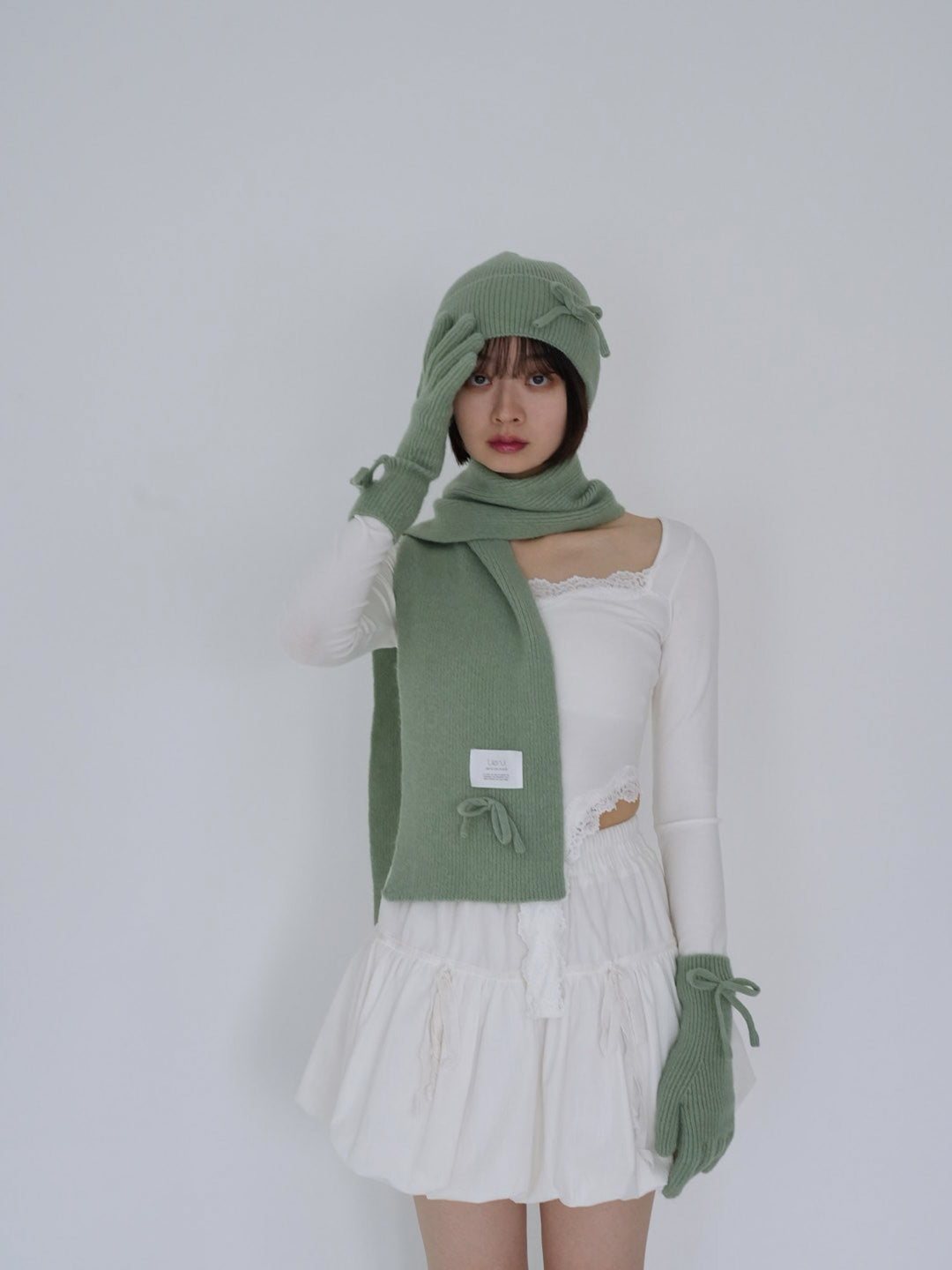 【8月26日発送予定】ribbon knit 3piece set