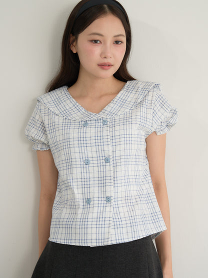 check sailor blouse