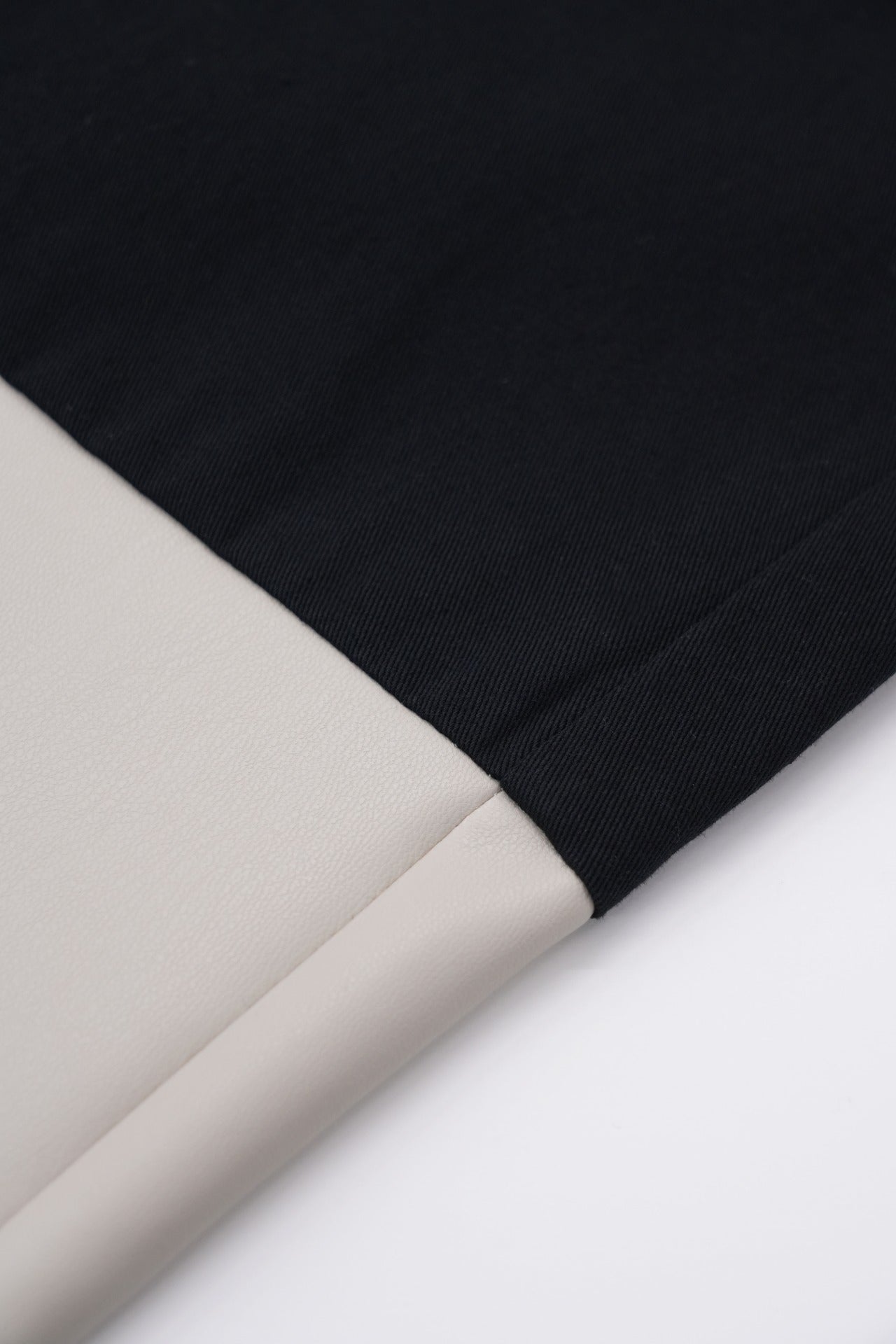 fake leather switching pants