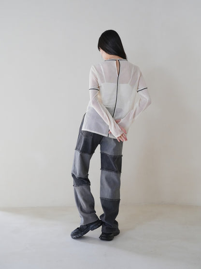 line mesh pullover