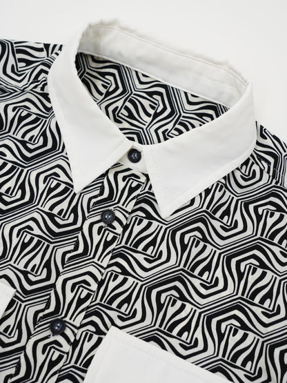 pattern pocket shirt