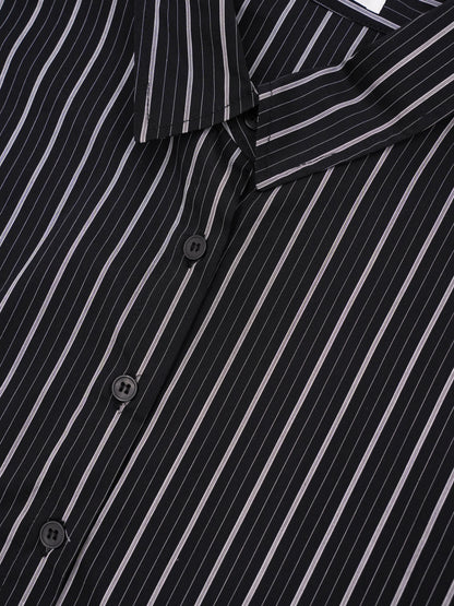 cropped stripe shirt