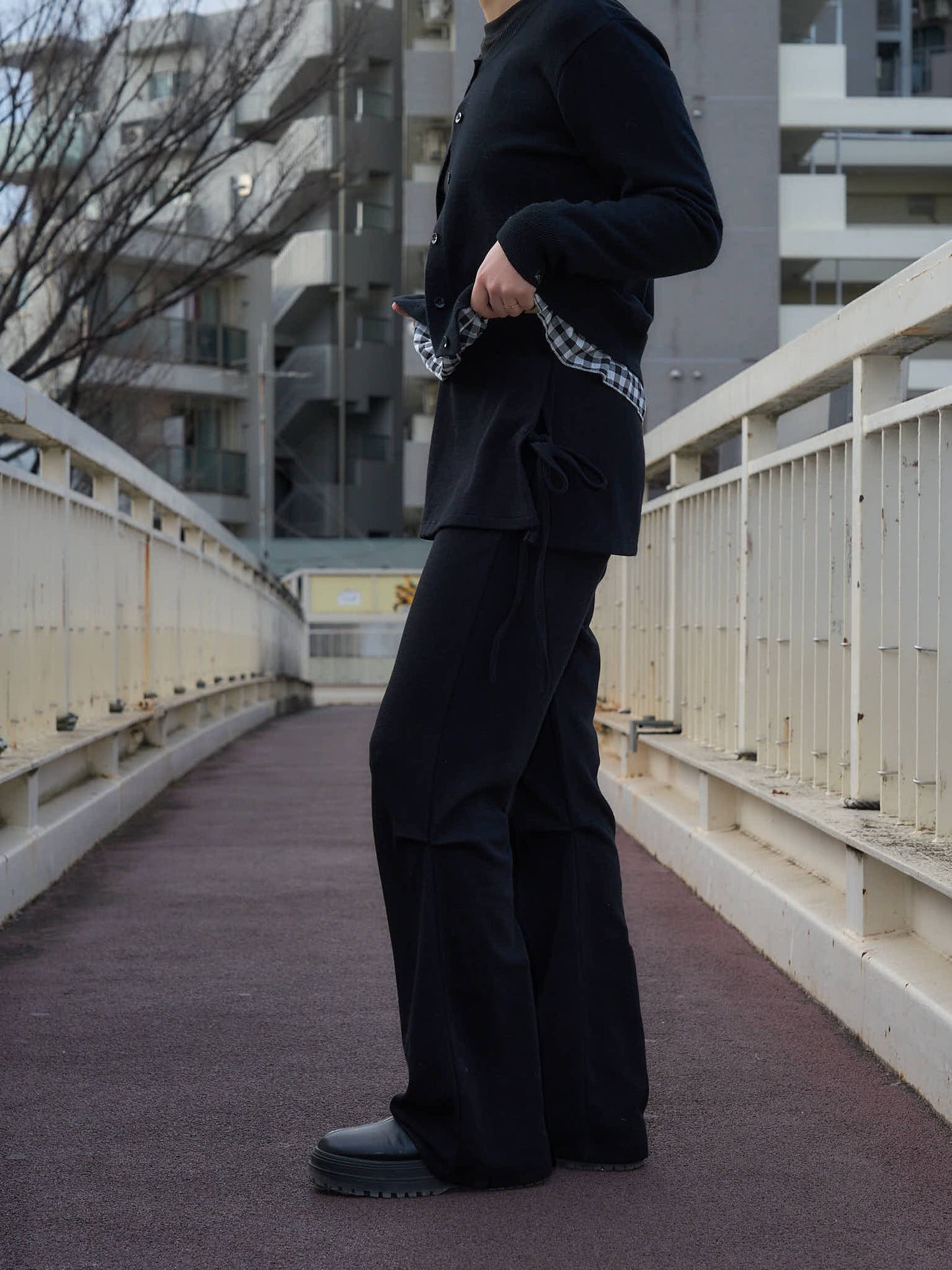 layered flare pants