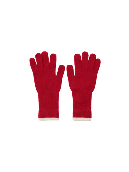 bicolor knit gloves