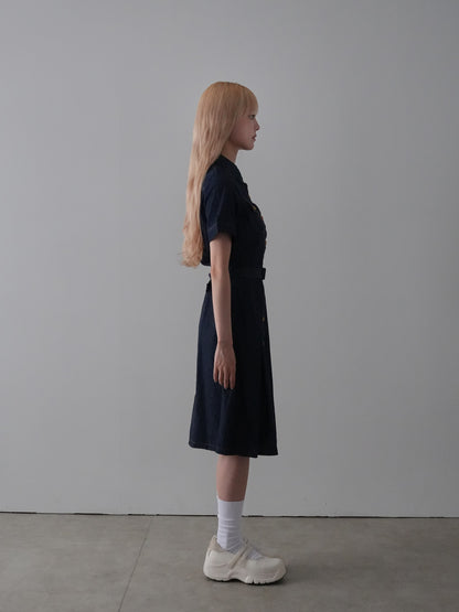 belted denim shirt dress