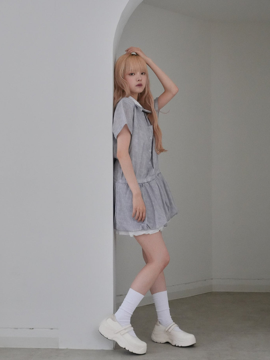 balloon stripe onepiece