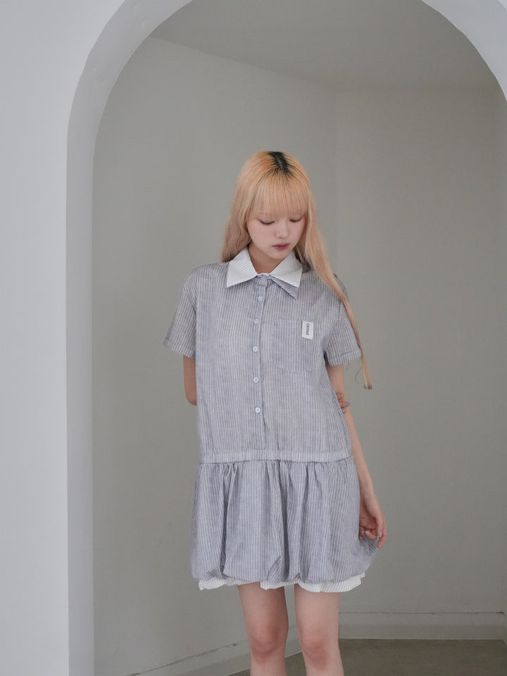 balloon stripe onepiece