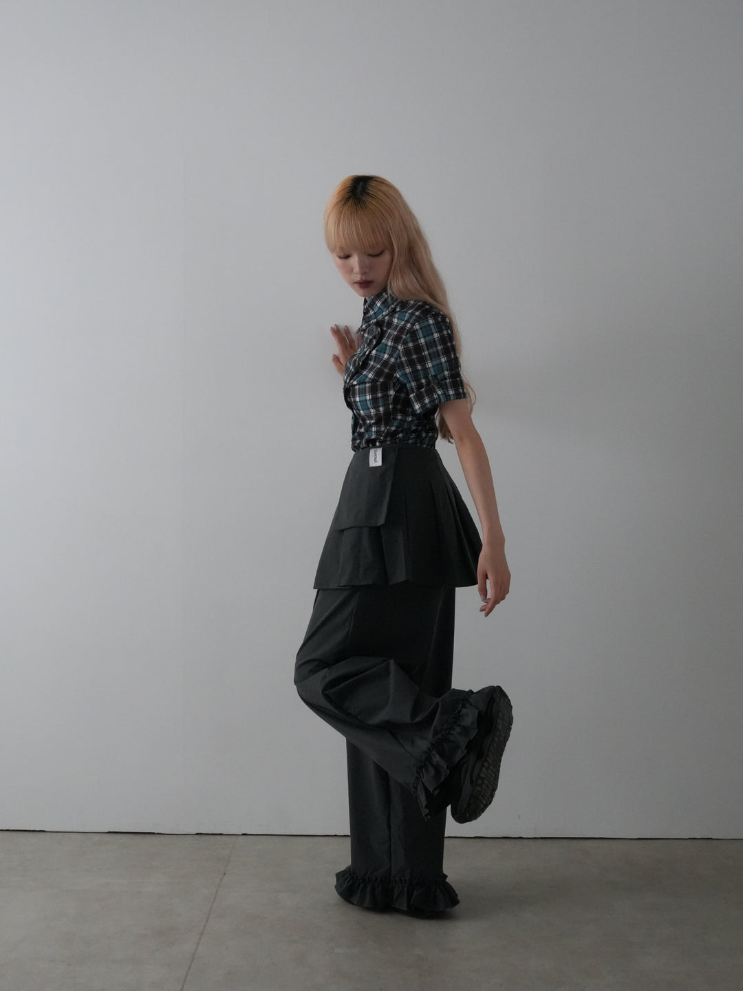 pleated wrap pants