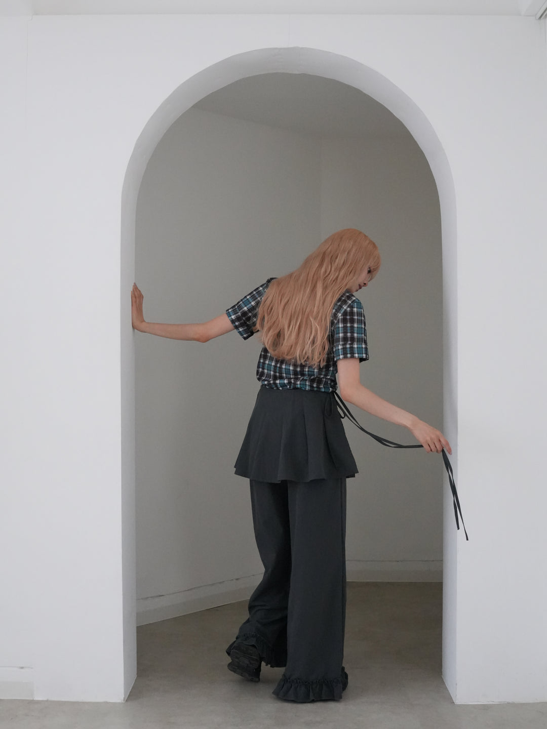 pleated wrap pants