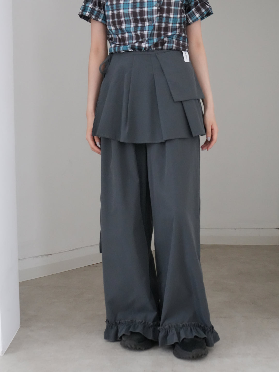 pleated wrap pants