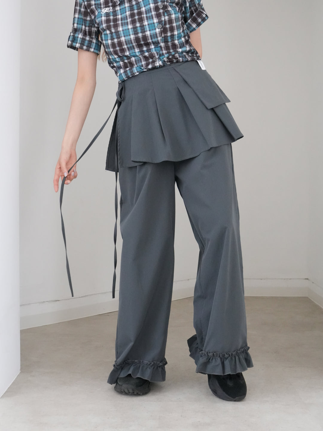 pleated wrap pants