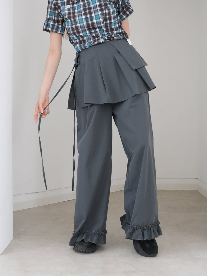 pleated wrap pants