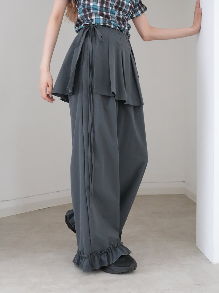 pleated wrap pants