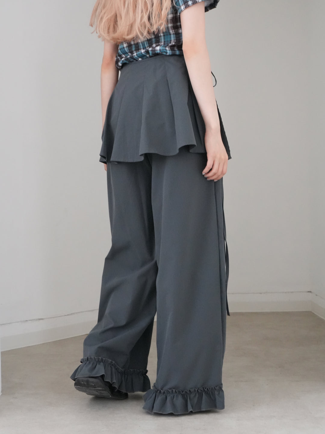 pleated wrap pants