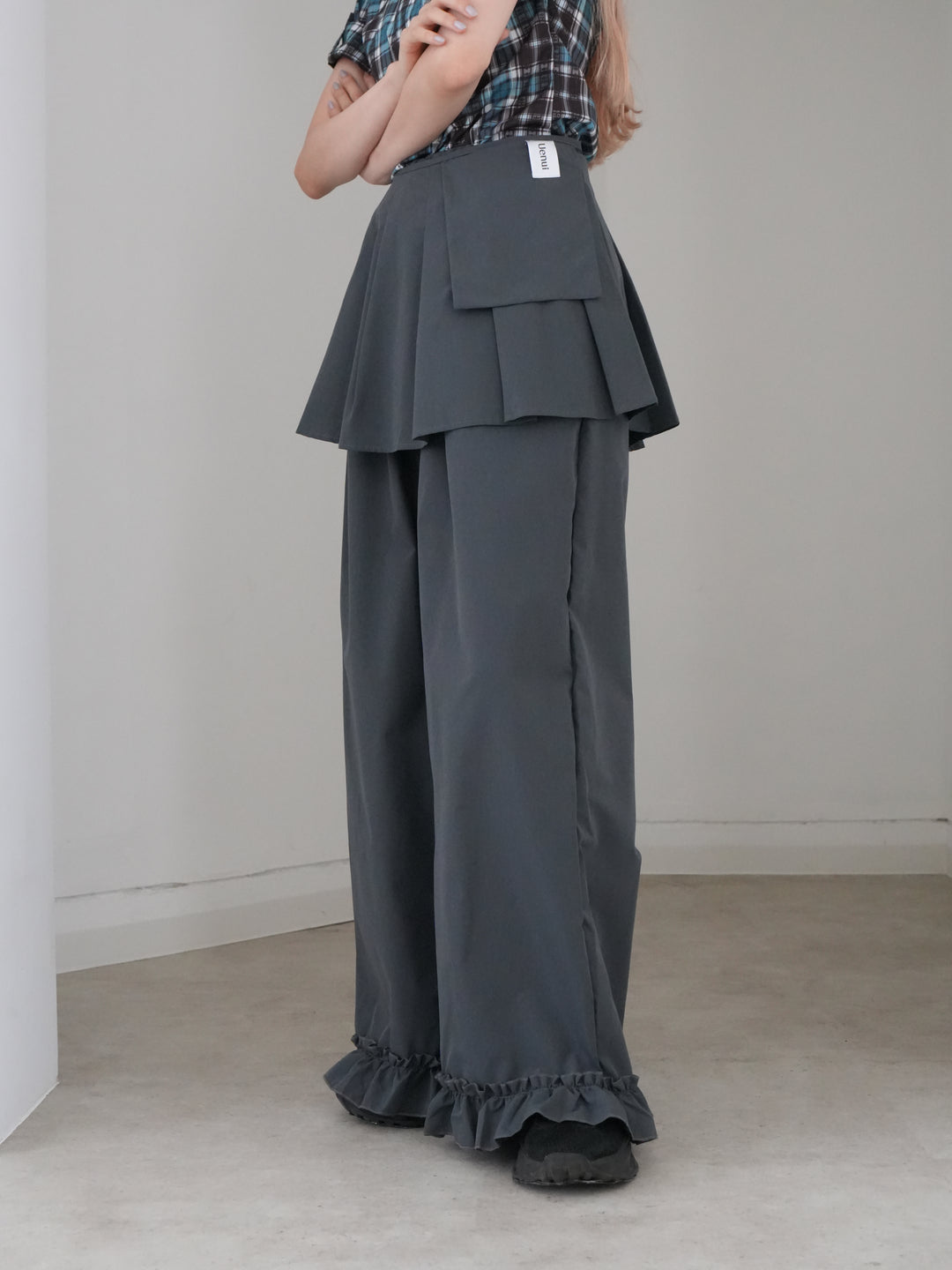 pleated wrap pants