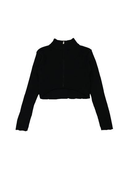 zip cropped knit