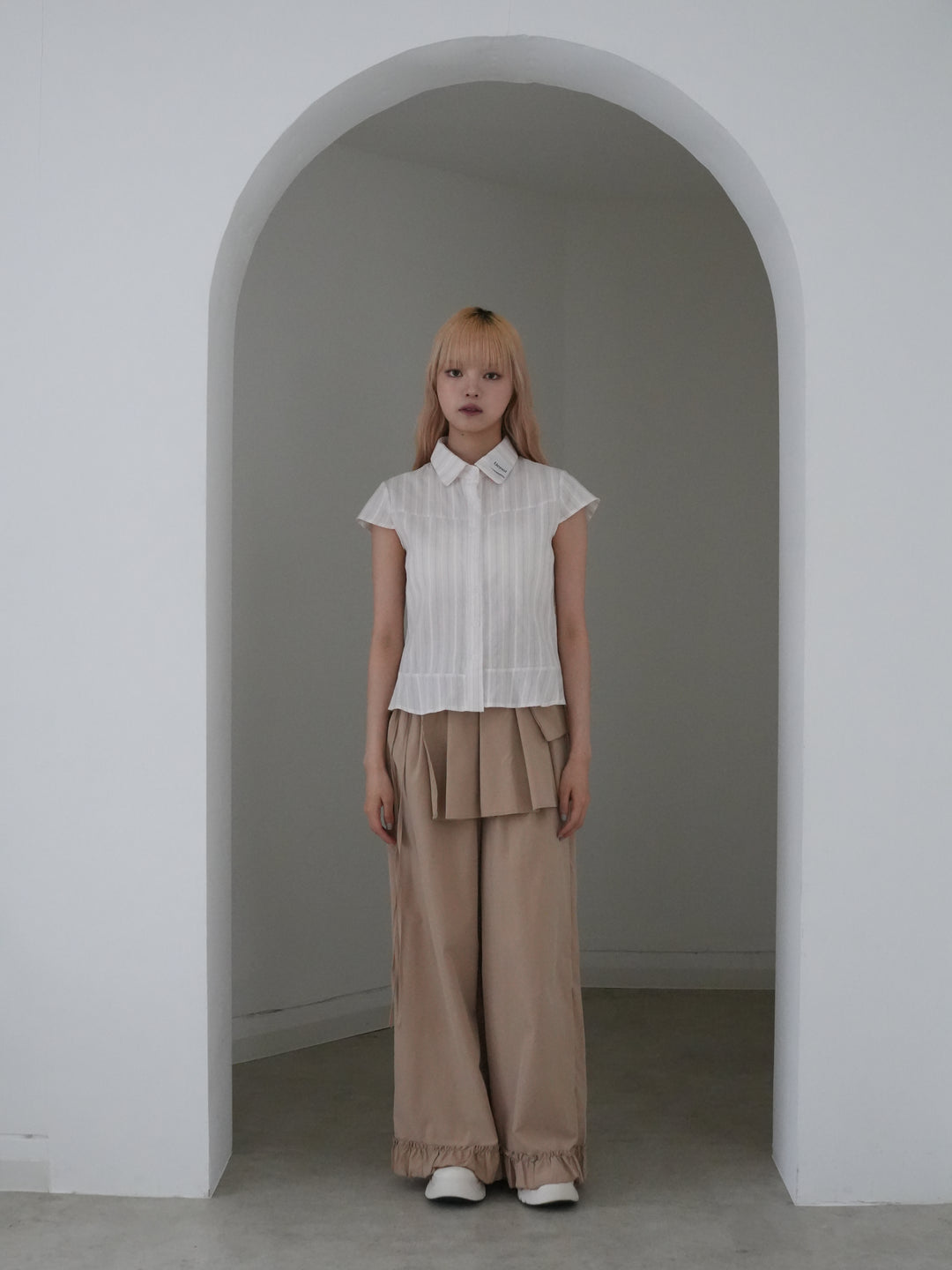pleated wrap pants