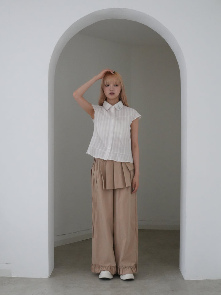 pleated wrap pants