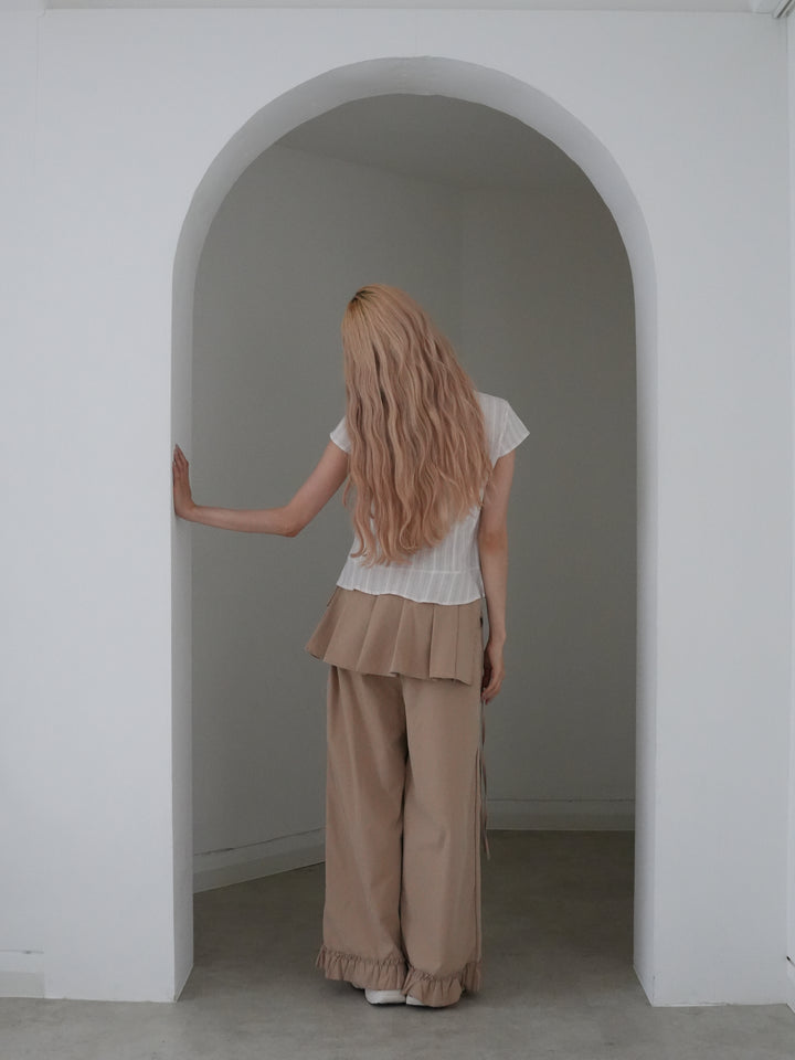 pleated wrap pants
