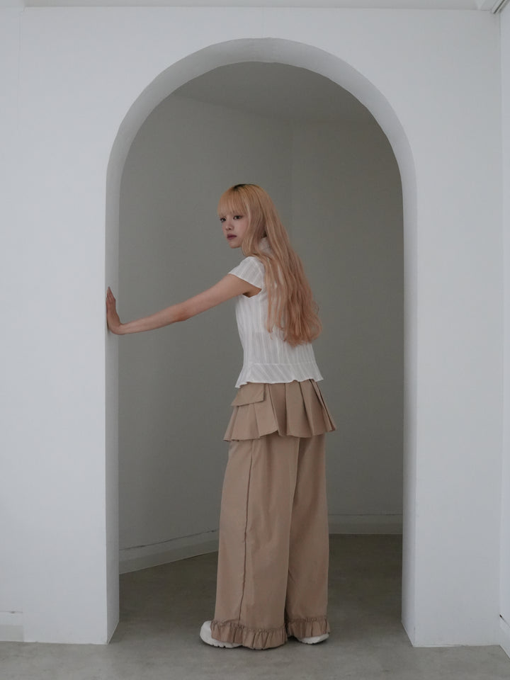 pleated wrap pants