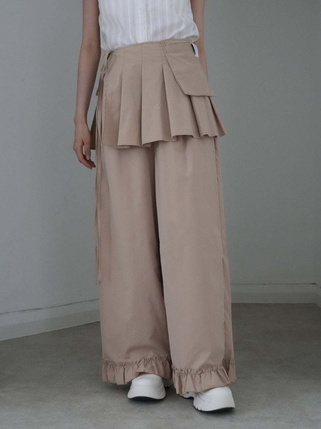 pleated wrap pants