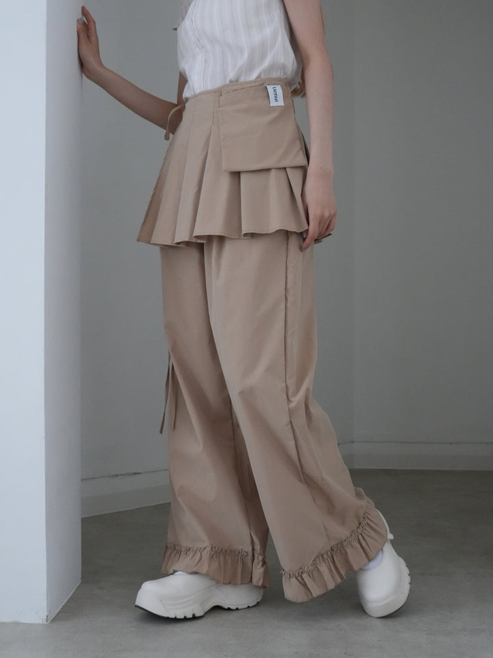 pleated wrap pants