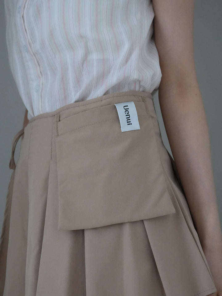 pleated wrap pants