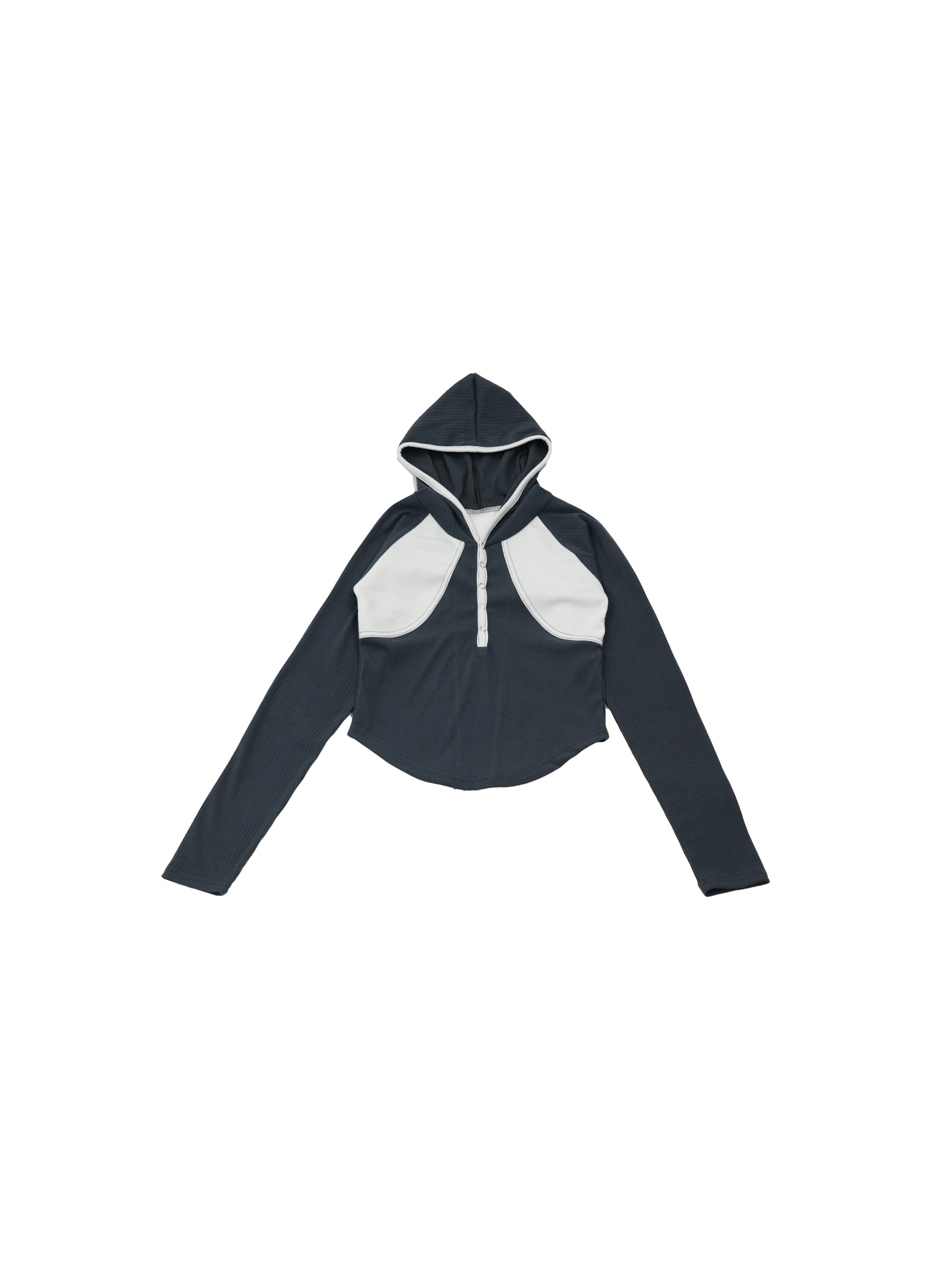 half button hoodie