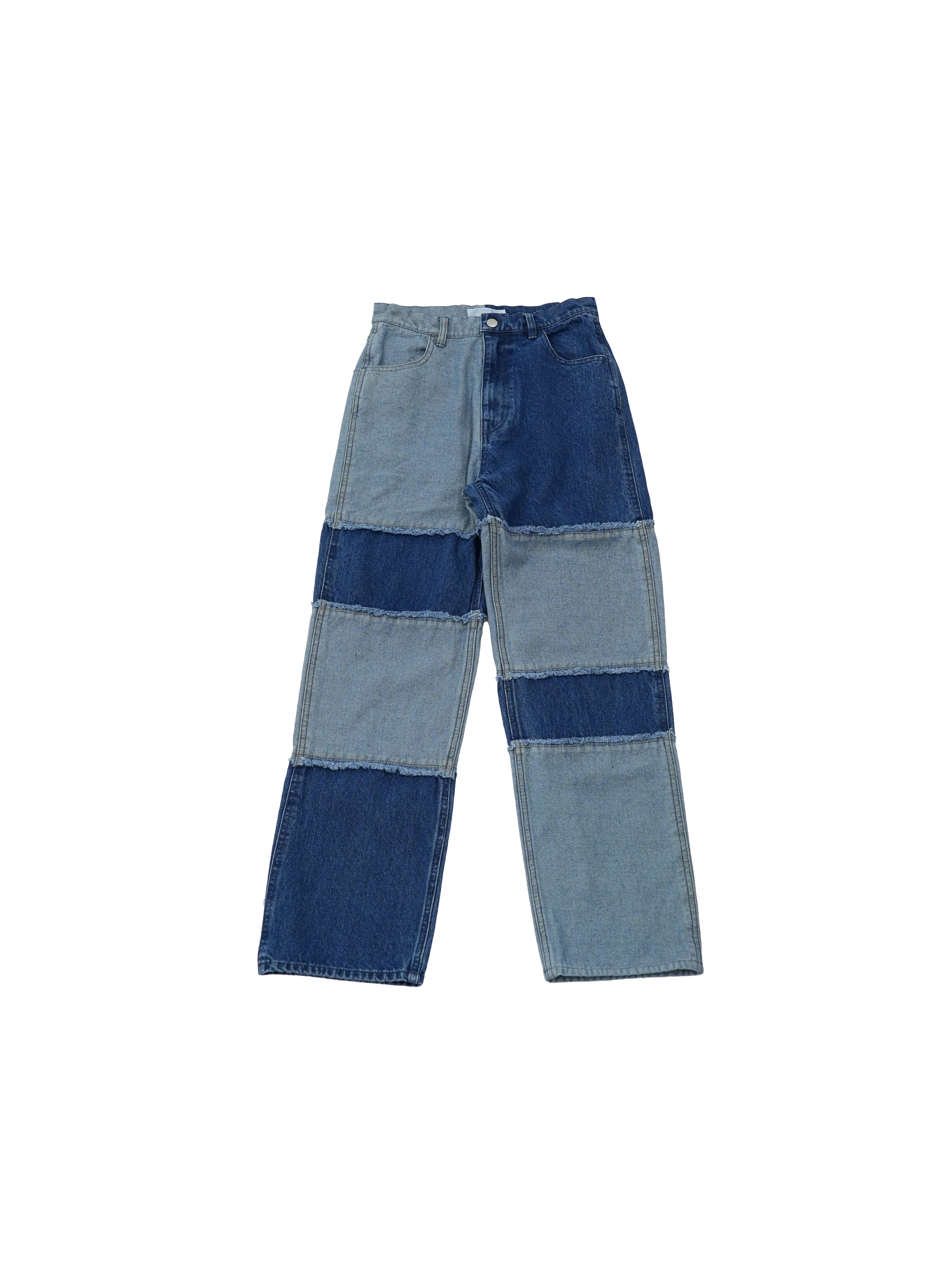 patchwork denim pants