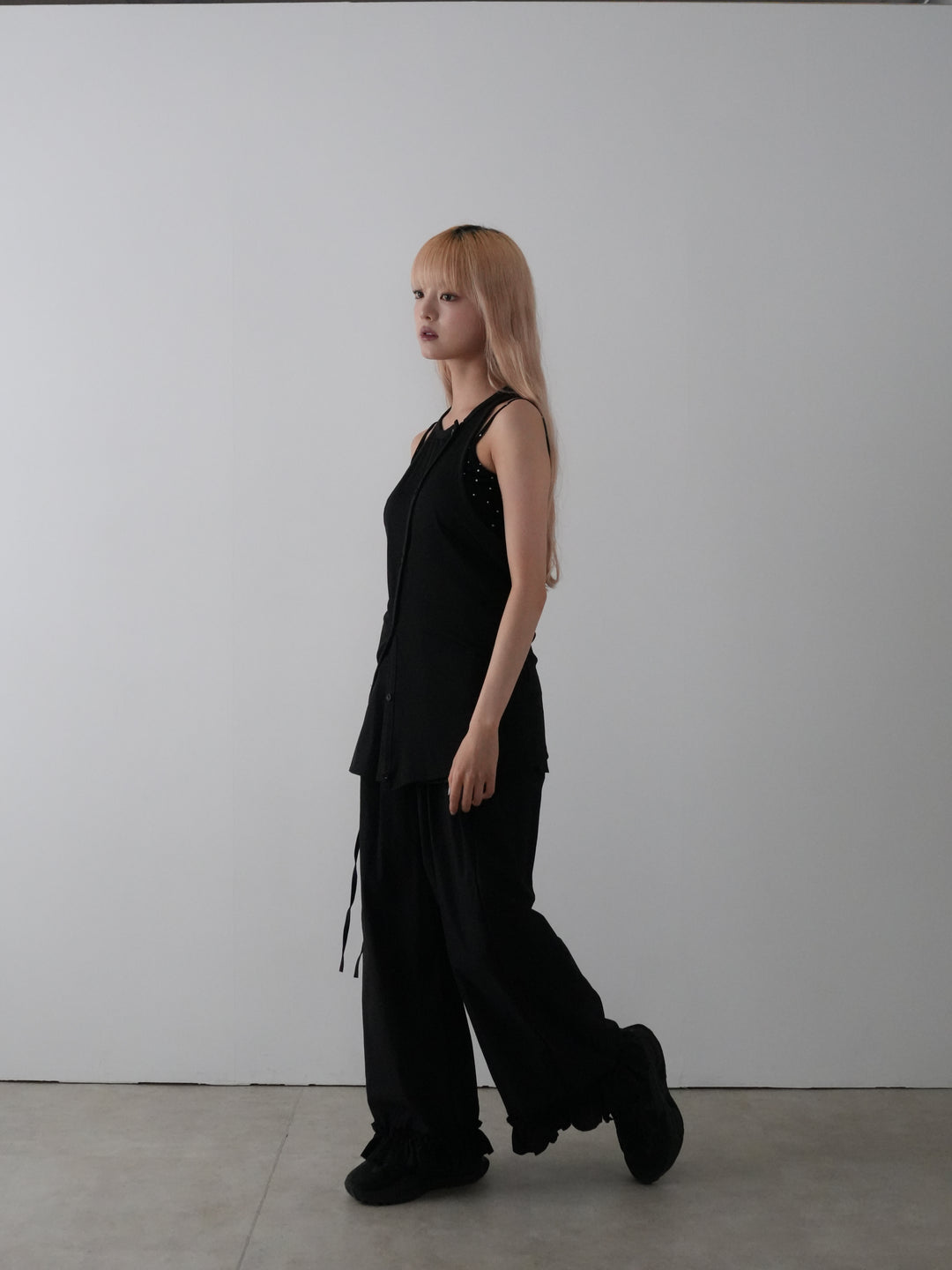 pleated wrap pants