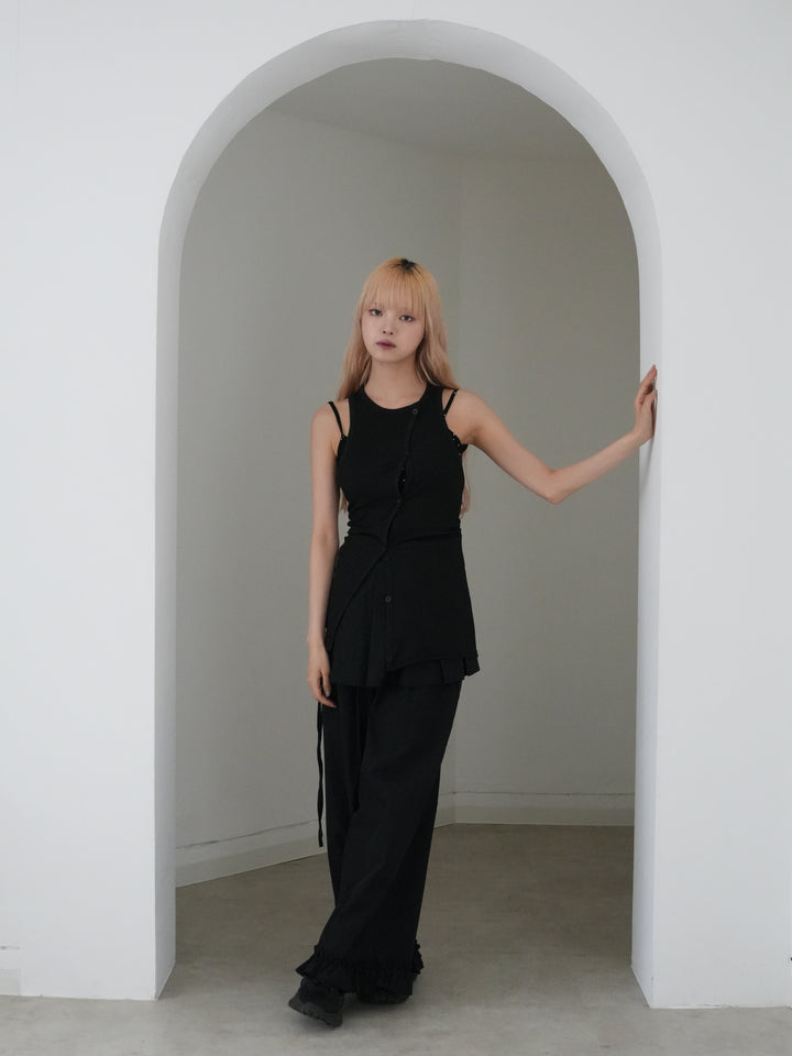 pleated wrap pants