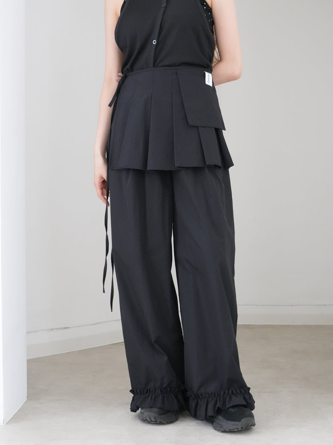 pleated wrap pants
